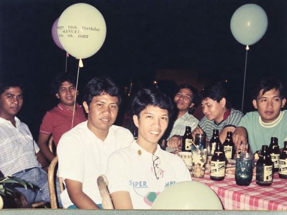 Friends in an early batch photograph